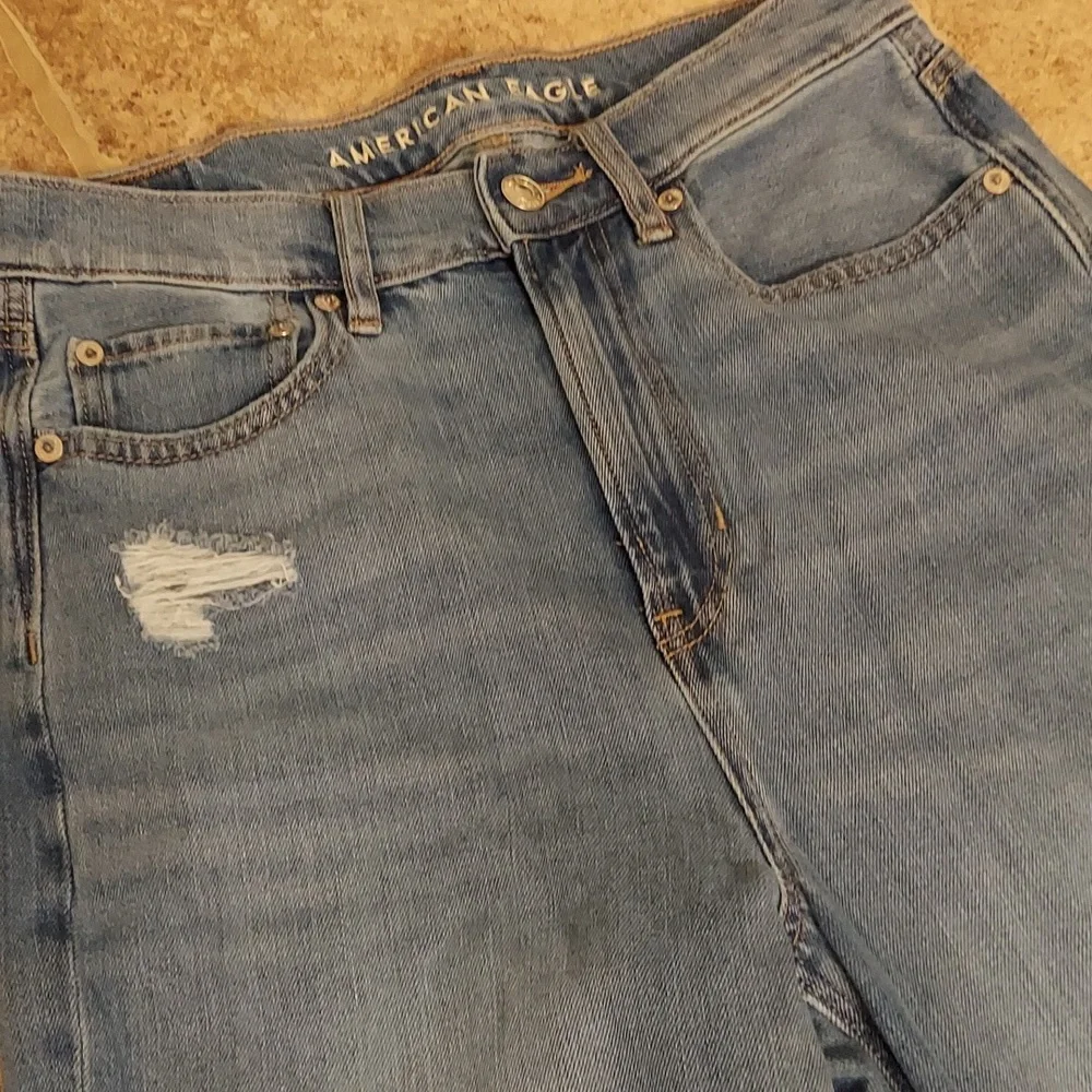 American Eagle High Rise Baggy Ankle Crop Jeans 4